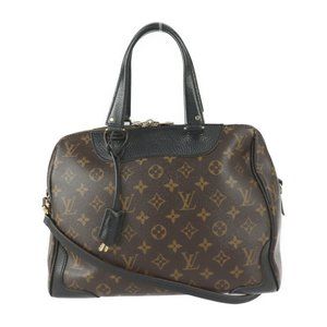 LOUIS VUITTON Black Monogram Leather Shoulder Bag